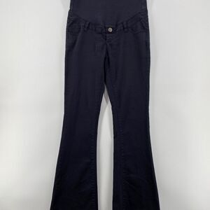 Thyme Jeans Women's Medium Maternity Full-belly Panel Black Purple Denim Pockets